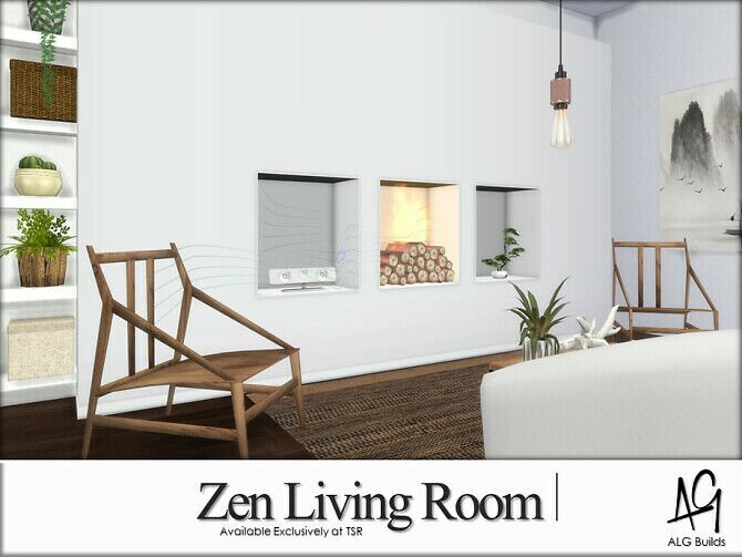ZEN Living Room By Algbuilds 1 ZEN Living Room By Algbuilds Sims 4 CC