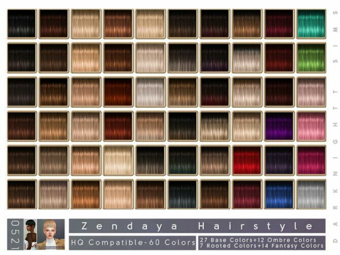 Zendaya Hairstyle By Darknightt 2 sims 4 cc zendaya hairstyle by darknightt 2