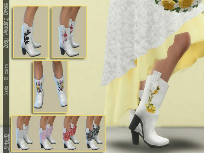 Zoey Texan Boots By Birba32 1 Zoey Texan Boots By Birba32 Sims 4 CC
