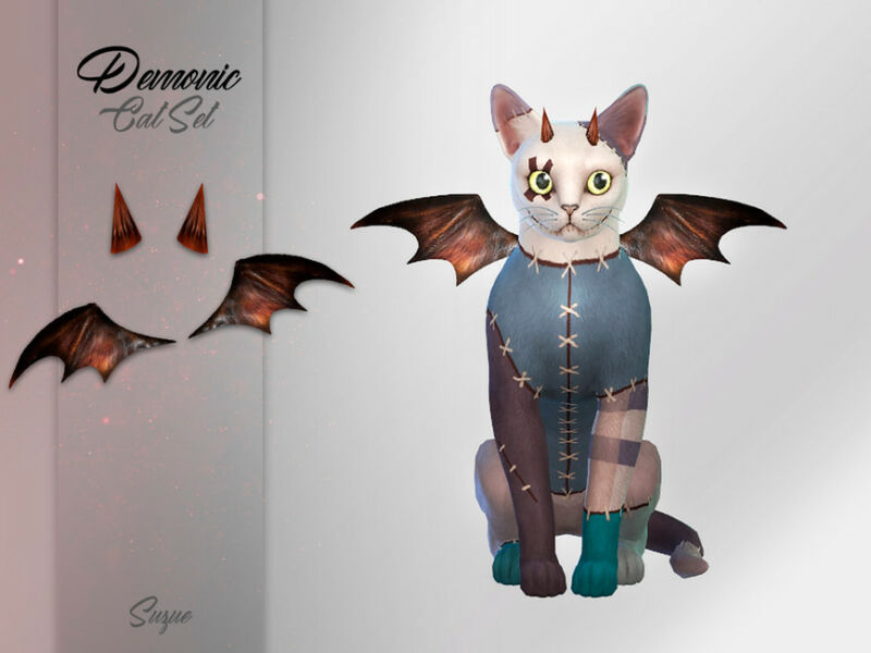 Demonic CAT SET By Suzue 1 Demonic CAT SET By Suzue Sims 4 CC