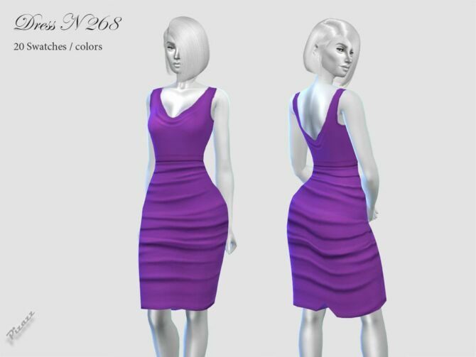Above Knee Dress N268 By Pizazz 1 Above Knee Dress N268 By Pizazz Sims 4 CC