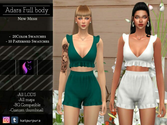 Adara Full Body Outfit By Katpurpura 1 Adara Full Body Outfit By Katpurpura Sims 4 CC