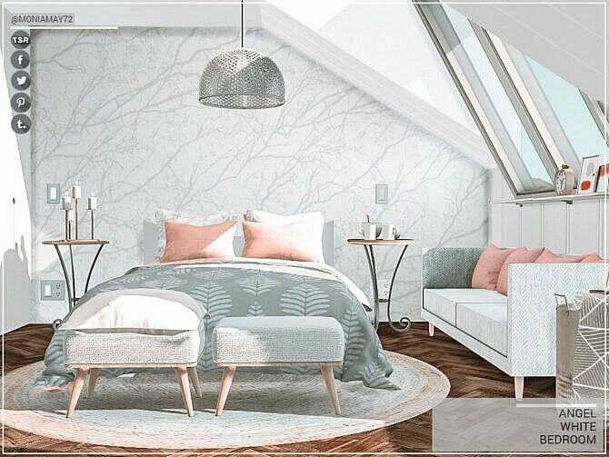 Angel White Bedroom By Moniamay72 1 Angel White Bedroom By Moniamay72 Sims 4 CC