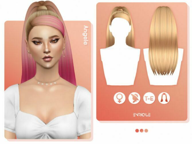 Angele Hairstyle By Enriques4 1 Angele Hairstyle By Enriques4 Sims 4 CC