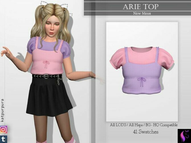 Arie TOP By Katpurpura 1 Arie TOP By Katpurpura Sims 4 CC