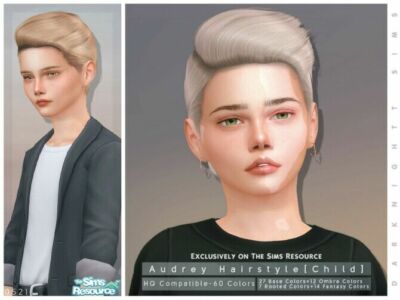 Audrey Hairstyle [Child] By Darknightt Sims 4 CC