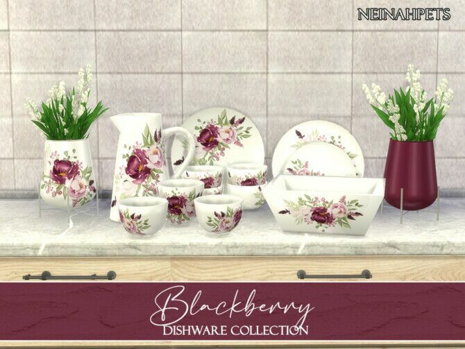 Blackberry Dishware By Neinahpets 1 Blackberry Dishware By Neinahpets Sims 4 CC