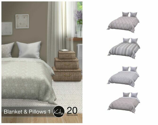Blanket & Pillows 1 At Ktasims 1 Blanket & Pillows 1 At Ktasims Sims 4 CC