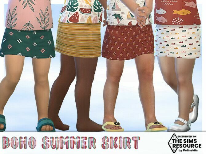 Boho Summer Mini Skirt By Pelineldis 1 Boho Summer Mini Skirt By Pelineldis Sims 4 CC