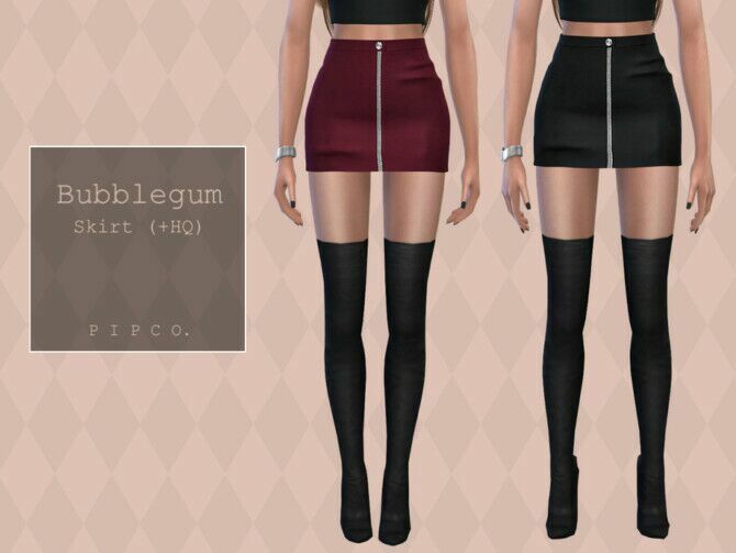 Bubblegum Skirt By Pipco 1 Bubblegum Skirt By Pipco Sims 4 CC