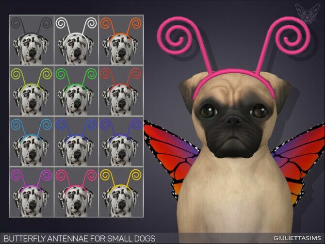 Butterfly Antennae For Small Dogs By Feyona 1 Butterfly Antennae For Small Dogs By Feyona Sims 4 CC