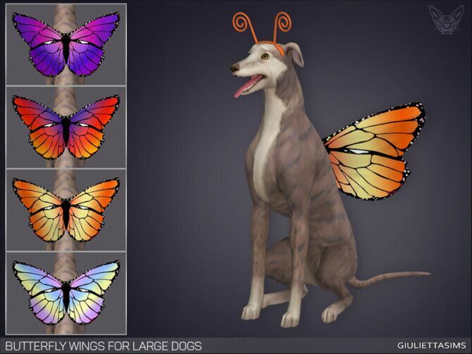Butterfly Wings For Large Dogs By Feyona 1 Butterfly Wings For Large Dogs By Feyona Sims 4 CC