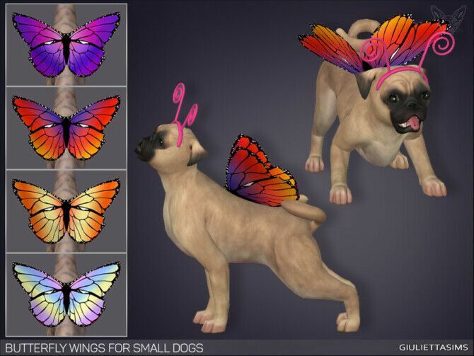 Butterfly Wings For Small Dogs By Feyona 1 Butterfly Wings For Small Dogs By Feyona Sims 4 CC