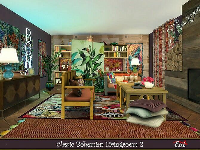Classic Bohemian Livingroom 2 By EVI 2 sims 4 cc classic bohemian livingroom 2 by evi 2