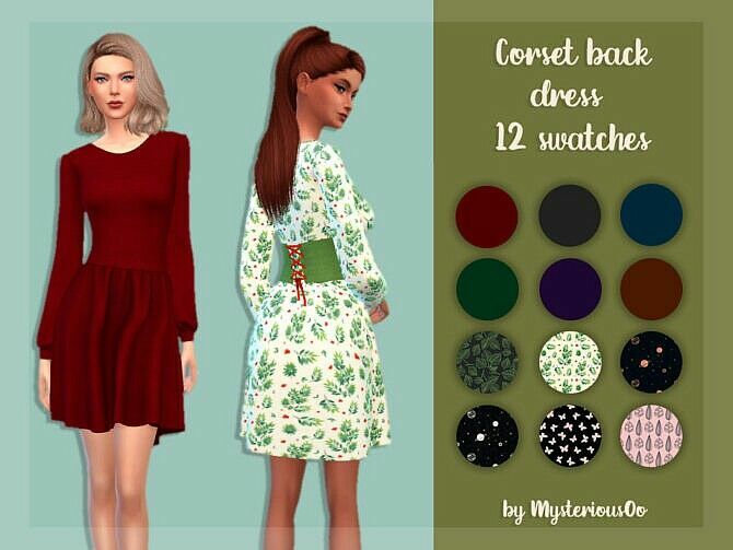 Corset Back Dress By Mysteriousoo 1 Corset Back Dress By Mysteriousoo Sims 4 CC