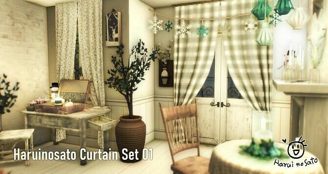 Curtain SET 01 At Haruinosato’s CC 1 Curtain SET 01 At Haruinosato’s CC Sims 4 CC