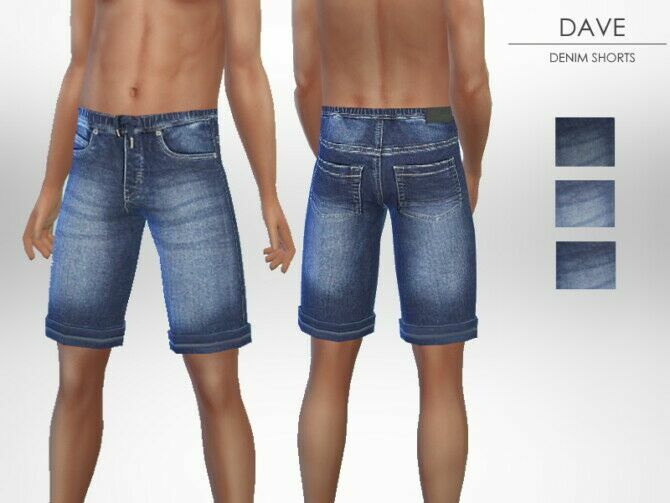 Dave Denim Shorts By Puresim 1 Dave Denim Shorts By Puresim Sims 4 CC