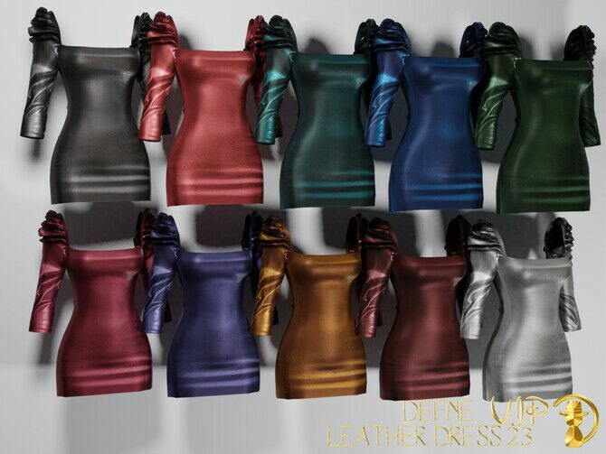 Defne Leather Dress VIP23 By Turksimmer 2 sims 4 cc defne leather dress vip23 by turksimmer 2