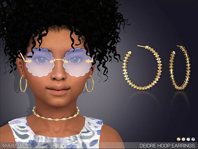 Deidre Hoop Earrings For Kids By Feyona 1 Deidre Hoop Earrings For Kids By Feyona Sims 4 CC