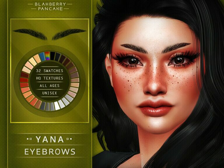 Eyebrows Yana & Yara At Blahberry Pancake 1 Eyebrows Yana & Yara At Blahberry Pancake Sims 4 CC