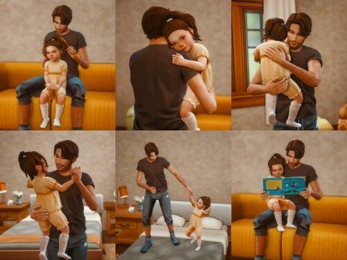 Father-Daughter DAY Pose Pack At Katverse 1 Father-Daughter DAY Pose Pack At Katverse Sims 4 CC