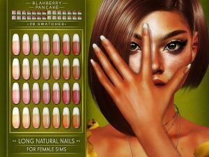 Long & Short Natural Nails SET By Blahberry Pancake 2 sims 4 cc free download long short natural nails set by blahberry pancake 2