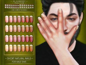 Long & Short Natural Nails SET By Blahberry Pancake 3 sims 4 cc free download long short natural nails set by blahberry pancake 3