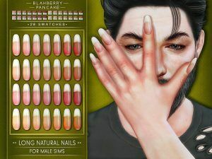 Long & Short Natural Nails SET By Blahberry Pancake 4 sims 4 cc free download long short natural nails set by blahberry pancake 4