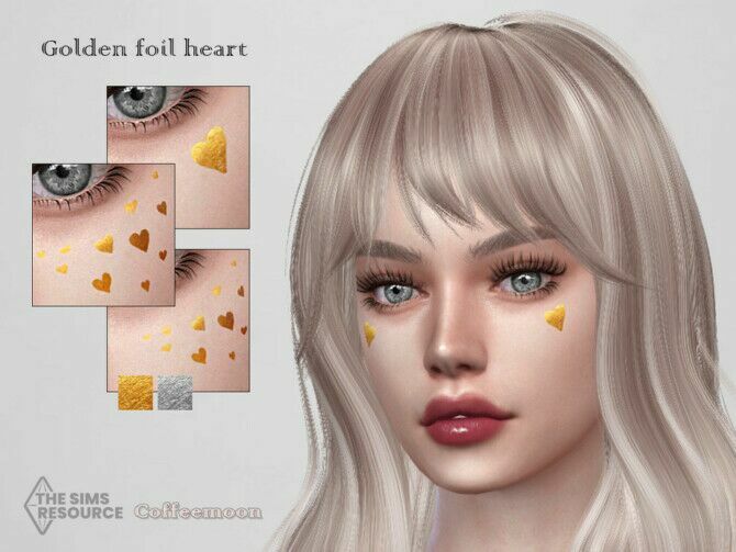 Golden Foil Heart By Coffeemoon 1 Golden Foil Heart By Coffeemoon Sims 4 CC