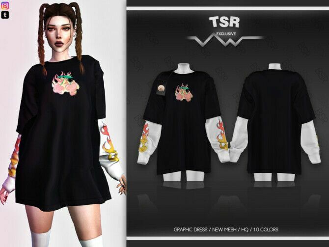Graphic Dress BD476 By Busra-Tr 1 Graphic Dress BD476 By Busra-Tr Sims 4 CC