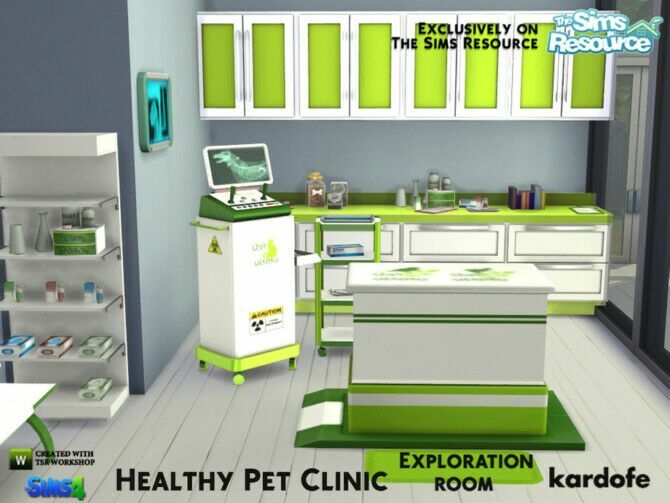Healthy PET Clinic Exploration Room By Kardofe 1 Healthy PET Clinic Exploration Room By Kardofe Sims 4 CC