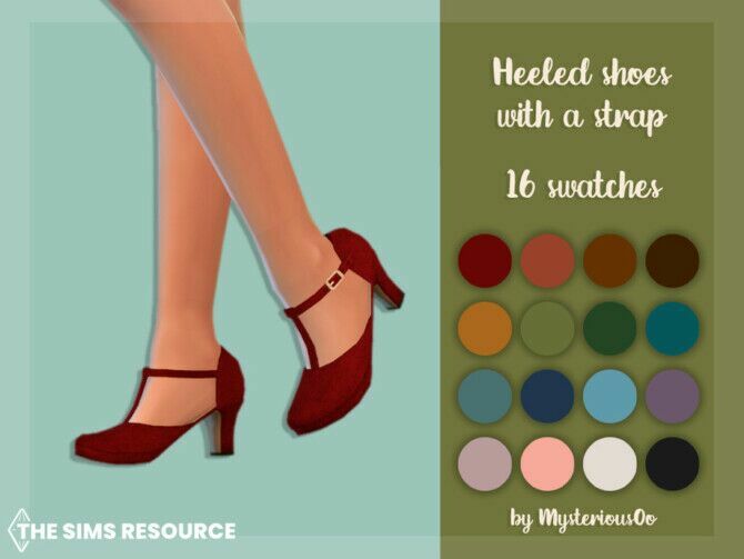 Heeled Shoes With A Strap By Mysteriousoo 1 Heeled Shoes With A Strap By Mysteriousoo Sims 4 CC