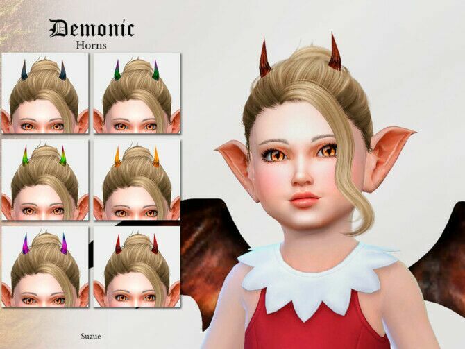 Horns Toddler By Suzue 1 Horns Toddler By Suzue Sims 4 CC