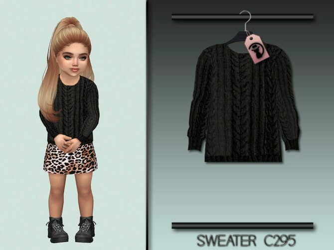 Knitted Sweater For Little Girls C295 By Turksimmer 1 Knitted Sweater For Little Girls C295 By Turksimmer Sims 4 CC