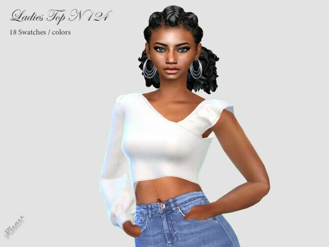 Ladies TOP N 124 By Pizazz 1 Ladies TOP N 124 By Pizazz Sims 4 CC