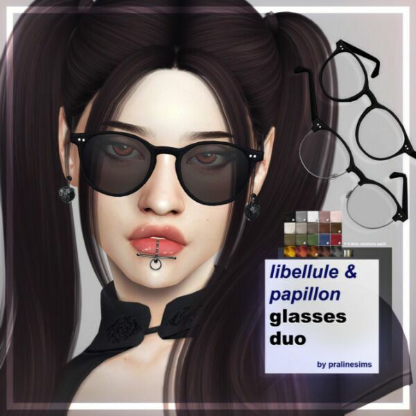 Libellule & Papillon Glasses DUO At Praline Sims 1 Libellule & Papillon Glasses DUO At Praline Sims Sims 4 CC