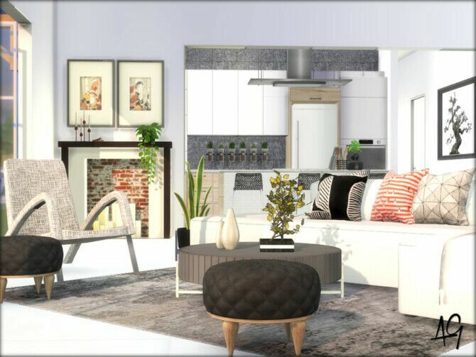 Livgreen Living Room By Algbuilds 1 Livgreen Living Room By Algbuilds Sims 4 CC
