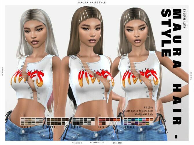 Maura Hairstyle By Leah Lillith 1 Maura Hairstyle By Leah Lillith Sims 4 CC