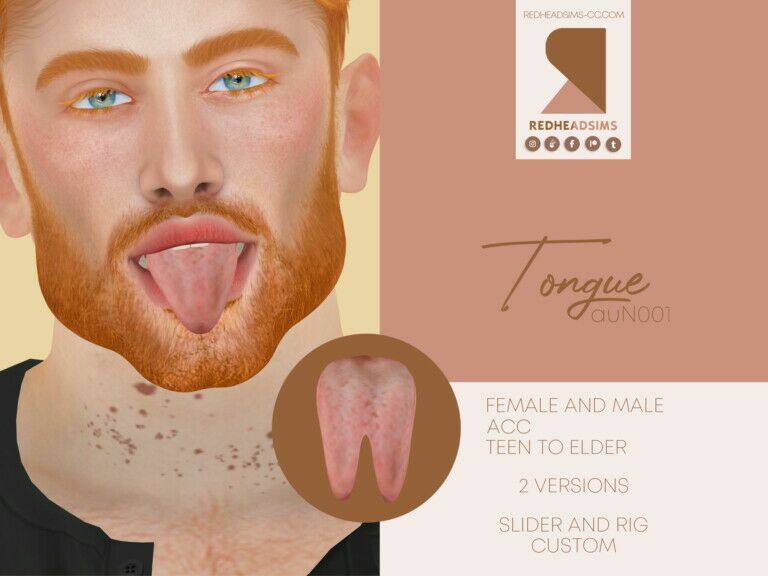 AU Tongue N 001 By Redheadsims 1 AU Tongue N 001 By Redheadsims Sims 4 CC