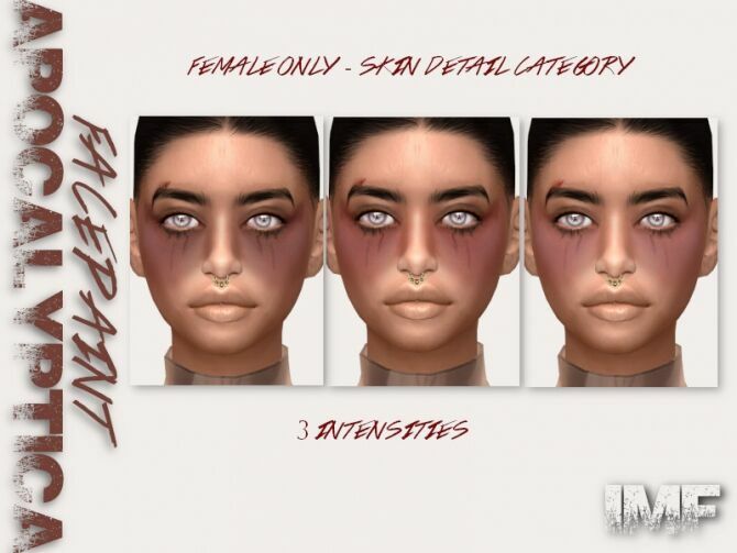 IMF Apocalyptica Facepaint N.03 By Izziemcfire 2 sims 4 cc most free imf apocalyptica facepaint n 03 by izziemcfire by tsr 2