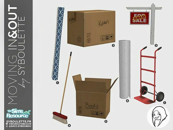 Moving In & OUT SET By Syboubou 2 sims 4 cc moving in out set by syboubou 2