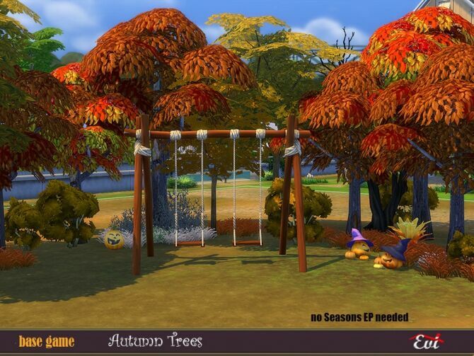 Autumn Trees By EVI 1 Autumn Trees By EVI Sims 4 CC
