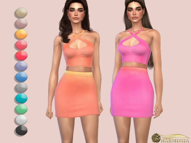 Ombre Print Slinky Skirt By Harmonia 1 Ombre Print Slinky Skirt By Harmonia Sims 4 CC