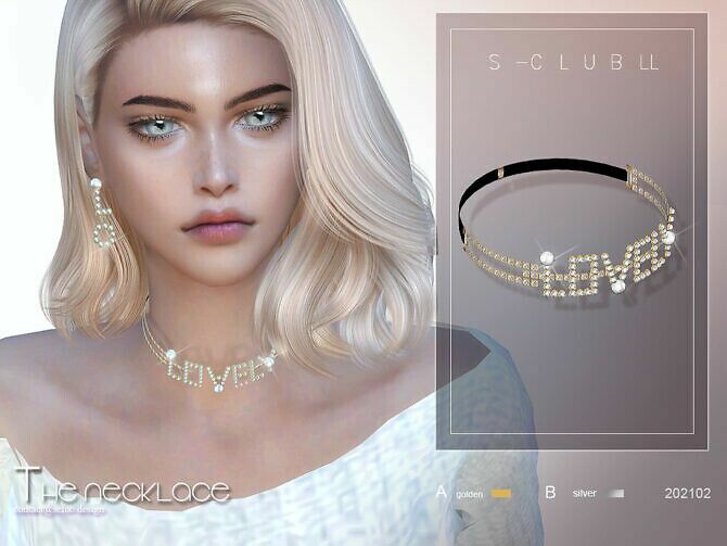 Pearl Necklace 202102 By S-Club LL 1 Pearl Necklace 202102 By S-Club LL Sims 4 CC