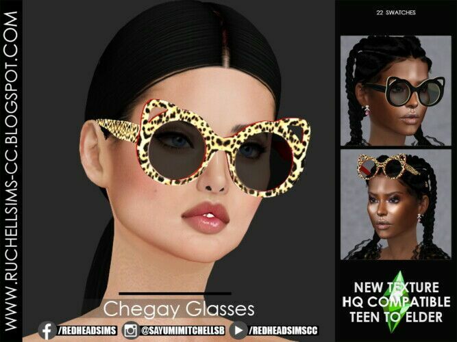Chegay Glasses By Ruchell Sims 1 Chegay Glasses By Ruchell Sims Sims 4 CC