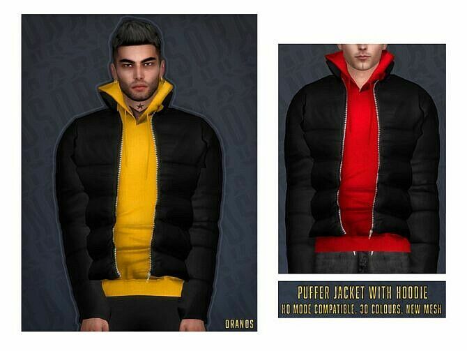 Puffer Jacket With Sweater By Oranostr 1 Puffer Jacket With Sweater By Oranostr Sims 4 CC