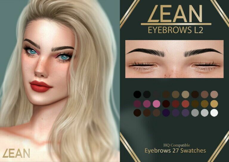 Eyebrows L2 By Lean 1 Eyebrows L2 By Lean Sims 4 CC