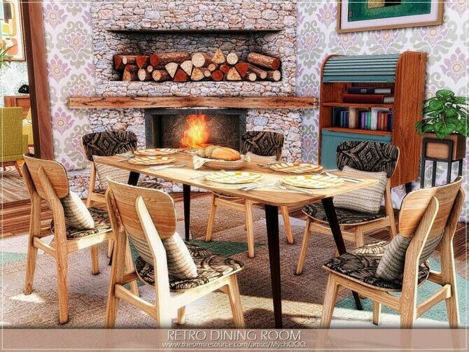 Retro Dining Room By Mychqqq 1 Retro Dining Room By Mychqqq Sims 4 CC