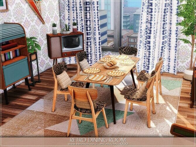 Retro Dining Room By Mychqqq 4 sims 4 cc retro dining room by mychqqq 2
