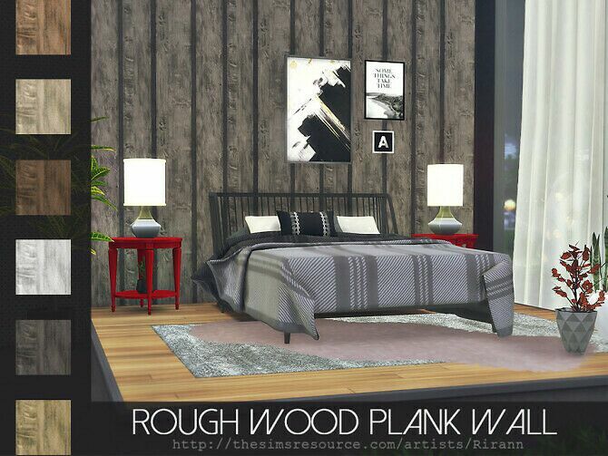 Rough Wood Plank Wall By Rirann 2 sims 4 cc rough wood plank wall by rirann 2
